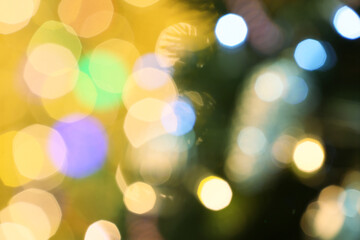 View of blurred Christmas lights