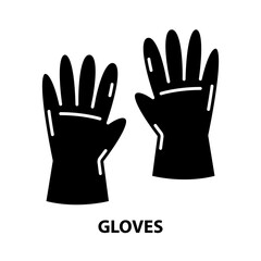 gloves icon, black vector sign with editable strokes, concept illustration