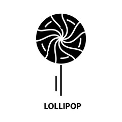 lollipop icon, black vector sign with editable strokes, concept illustration