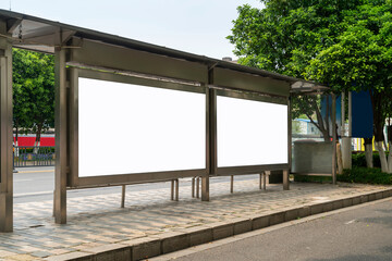 Obraz premium Bus stop billboard