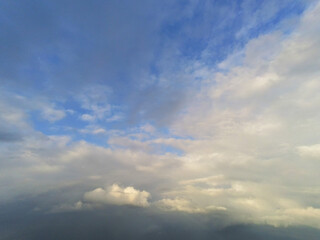 Beautiful white fluffy cloudy sky background,