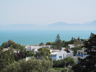 Sidi Bou Sa&iuml;d, vue sur la m&eacute;diterran&eacute;e