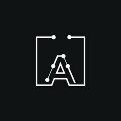 SIMPLE LETTER A TECH LOGO DESIGN TEMPLATE