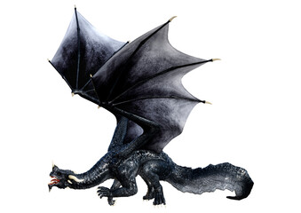 3D Rendering Fairy Tale Dragon on White