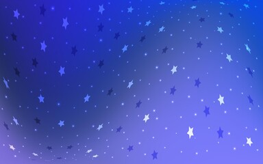 Fototapeta premium Light Pink, Blue vector cover with small and big stars.