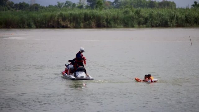 Jet ski driver
Help people fall in the water