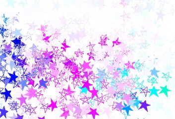 Light Multicolor vector texture with beautiful stars.