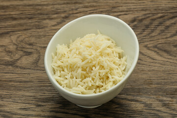 Steamed basmati rice in the bowl