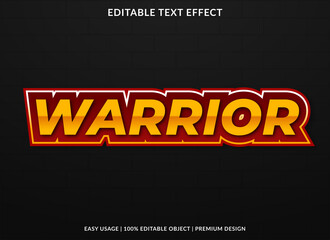 warrior text effect with bold style use for business brand and logo 