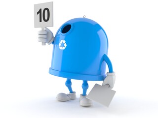 Obraz na płótnie Canvas Recycling bin character with rating number