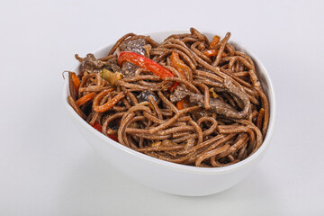 Wok - soba with beef and wegetables