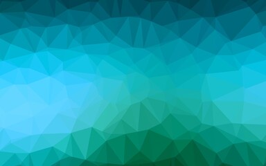 Obraz premium Light Blue, Green vector triangle mosaic template. Colorful illustration in abstract style with gradient. Brand new style for your business design.