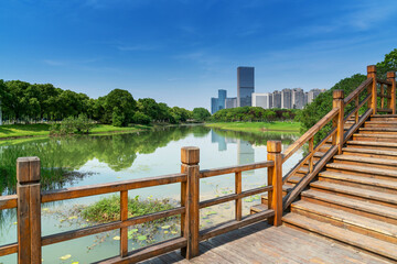 Lakeside modern office building in China