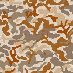 Abstract camouflage seamless pattern. Camo background, natural curved wavy shapes, forms