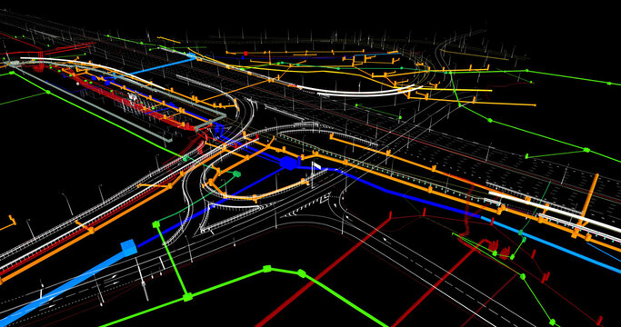 The BIM model of the underground transportation infrastructure object of urban utilities
