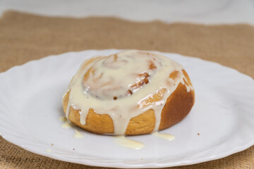 CInnamon Rolls on Box and Plate 