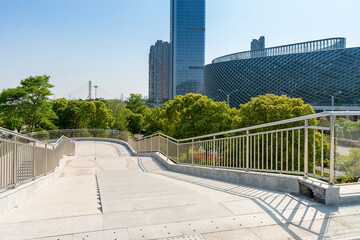 Outdoor Concrete Staircase With Stainless Steel Handrail