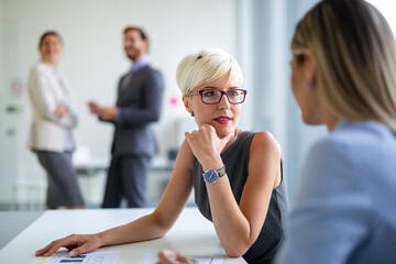 Corporate business team and manager in a meeting