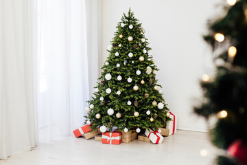 decor new year holiday interior Christmas tree gifts