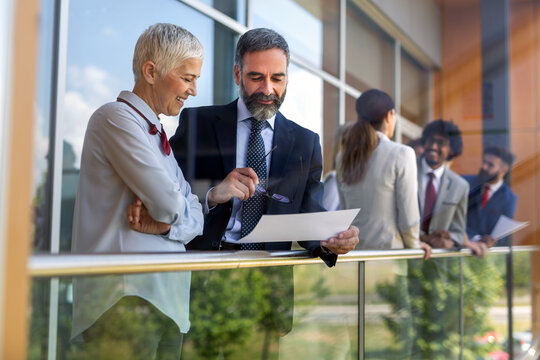 Happy success business people working, brainstoming together in office on meeting