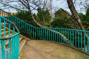 Outdoor Concrete Staircase With Stainless Steel Handrail