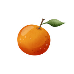 Hand drawn tangerine isolated on white background.
