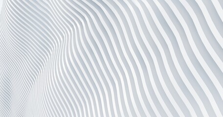 Parametric architecture of the future for presentations, graphic design. rchitectural composition, facade detail, wall, against  light empty sky -3D render.  Abstract geometric unobtrusive background.