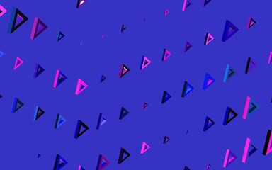 Dark Pink, Blue vector texture with triangular style.