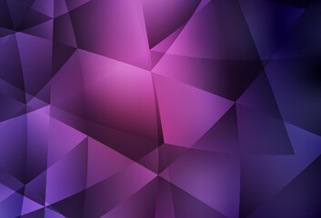 Fototapeta premium Dark Purple, Pink vector shining triangular backdrop.