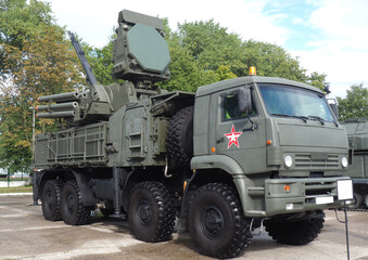 PANSIR C1 anti-aircraft missile system at the exhibition