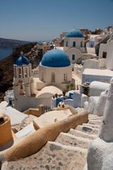 Greek blue domes and steps