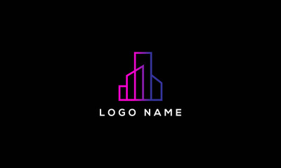 Real estate logo design . Construction Architecture Building symbol vector logo design .mortgage logo design.
