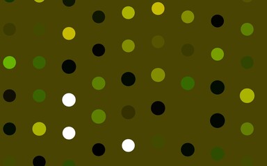 Dark Green, Yellow vector texture with disks. Abstract illustration with colored bubbles in nature style. Design for posters, banners.
