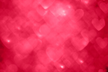 Valentines Day romantic heart shape blurred bokeh lights