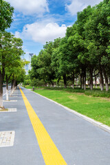 Empty urban road and buildings in China