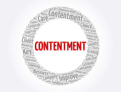 Contentment Word Cloud Collage, Concept Background