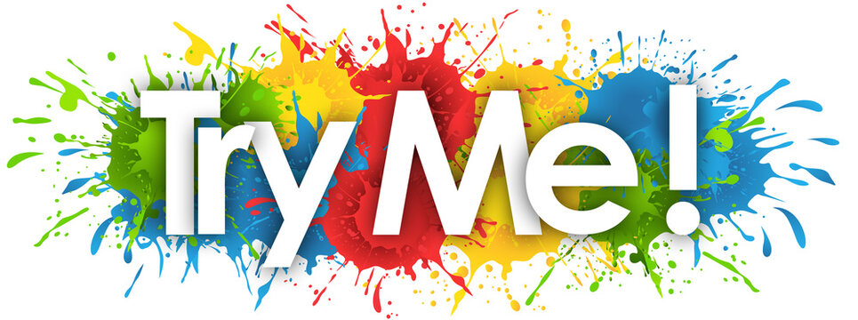 Try Me word in splash&rsquo;s background