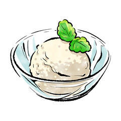 手書きラフスケッチ_アイスクリーム ice cream