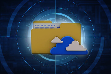 3d rendering cloud  folder network
 