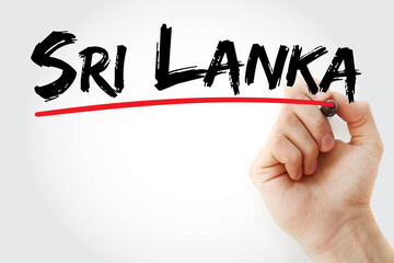 Sri Lanka text with marker, concept background
