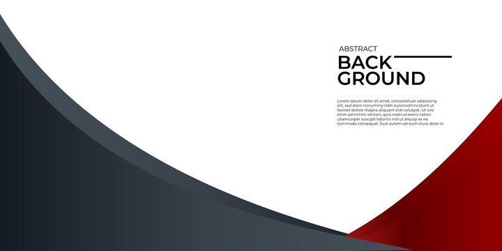 Red and black tech business background for presentation design. White background paper waves abstract banner design. Elegant wavy vector background 