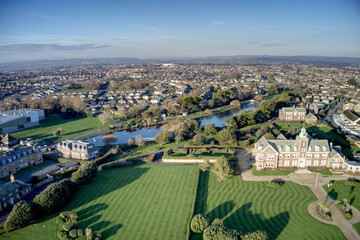 Fototapeta na wymiar Aerial photo looking towards Rustington with Mewsbrook Park in view on the border with Littlehampton.