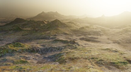 Realistic 3D Render of Mountains