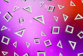 Light Pink, Red vector background with rectangles.