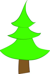 Christmas tree. Merry Christmas and a happy new year. Flat style vector illustration. 