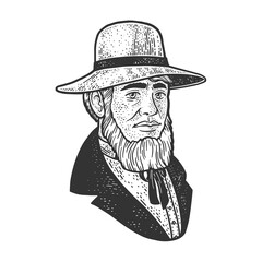 Mormon sketch raster illustration