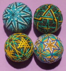 Traditional japanese decorative balloon of happiness made of yarn