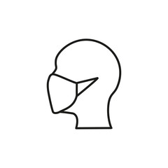 Mann mit Maske, Icon, Schutz, Maßname, Virus
