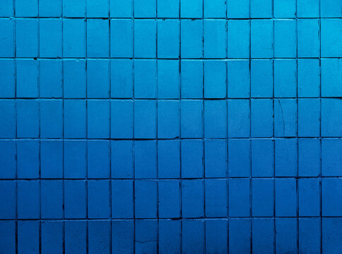 Background Of Blue Tile Wall.