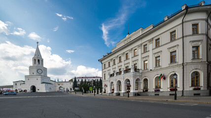 Obraz premium View of the street in the historical center of Kazan